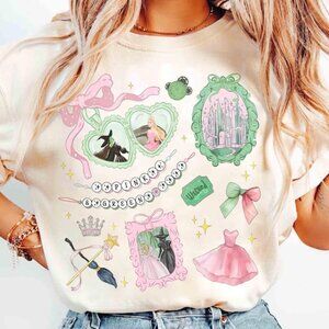 Coquette Bow Wicked Movie Inspired Pink & Green Shirt, Changed For Good Shirt